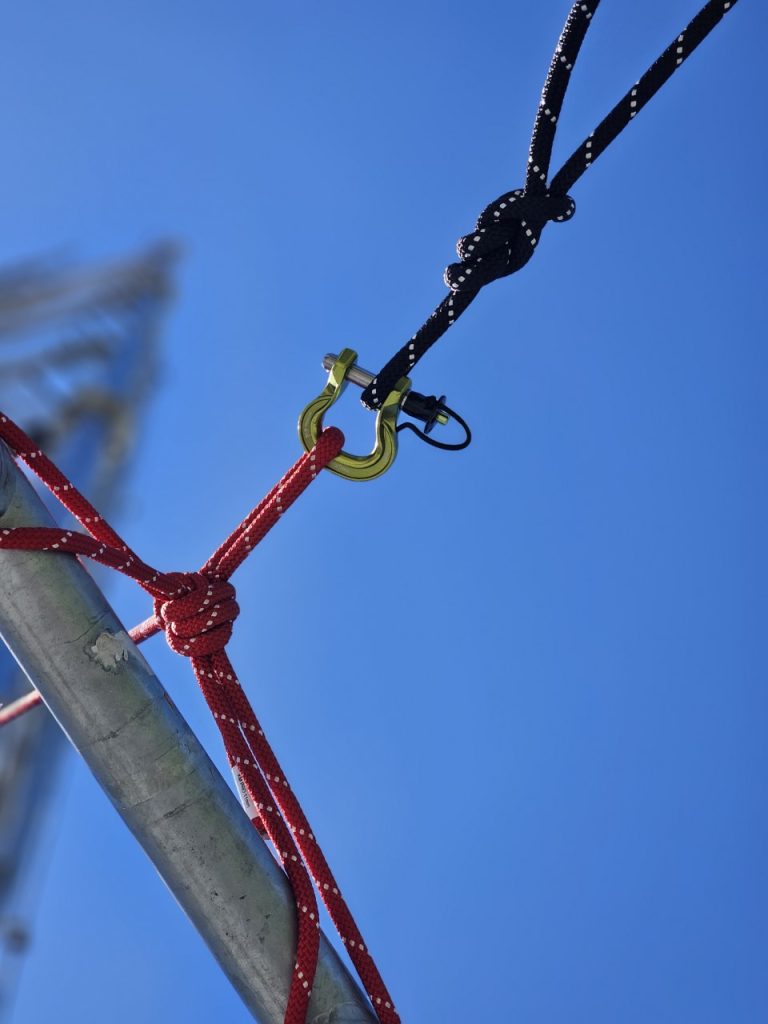 Rigging on a tower